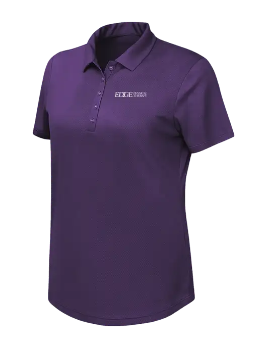 Callaway Womens Birdseye Purple Polo w/Edge Physical Therapy Logo