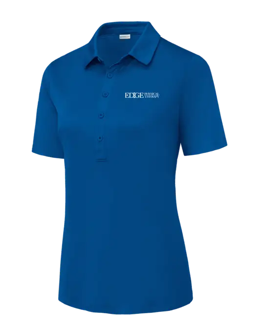 True Royal Womens Posi-UV Pro Polo w/Edge Physical Therapy Logo