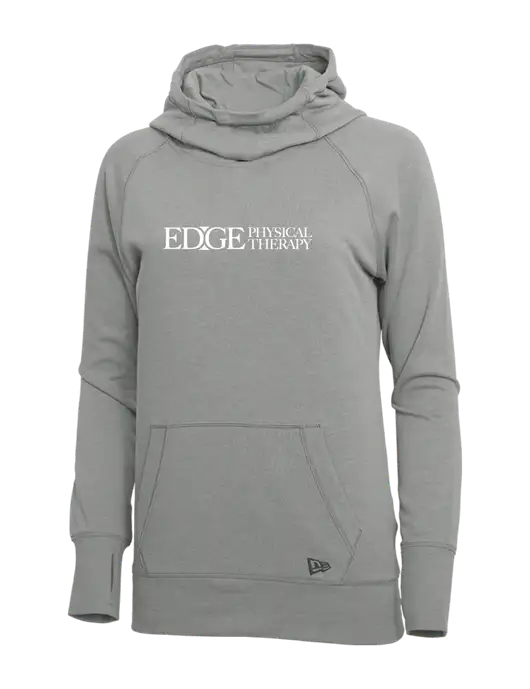 New Era Shadow Grey Heather Womens Tri-Blend Fleece Pullover Hoodie w/Edge Physical Therapy Logo