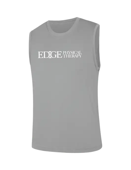 Sleeveless Light Grey PosiCharge Competitor Tee w/Edge Physical Therapy Logo