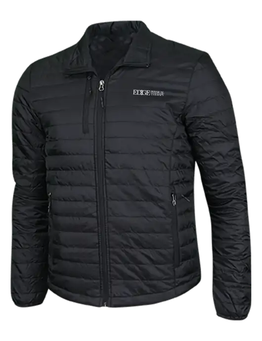 Deep Black Puffy Packable Jacket w/Edge Physical Therapy Logo