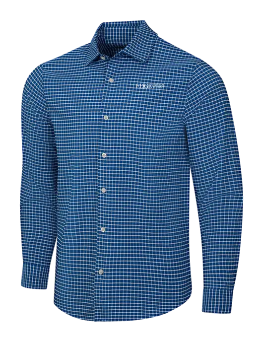 Navy/White City Stretch Shirt w/Edge Physical Therapy Logo
