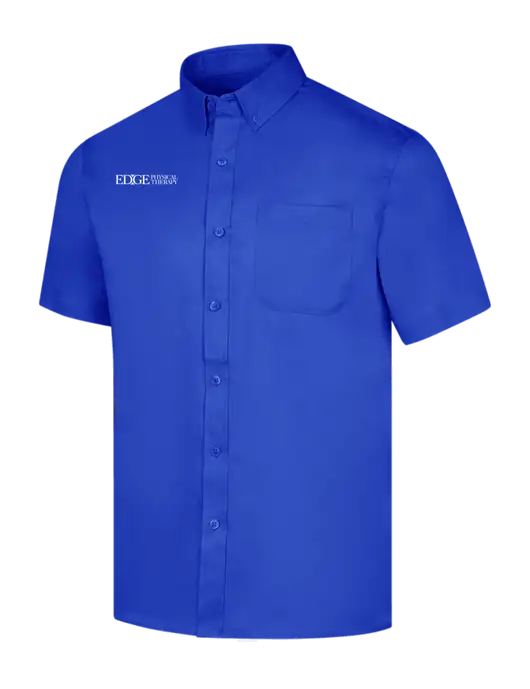 Short Sleeve Dark Royal Superpro React Twill Shirt w/Edge Physical Therapy Logo