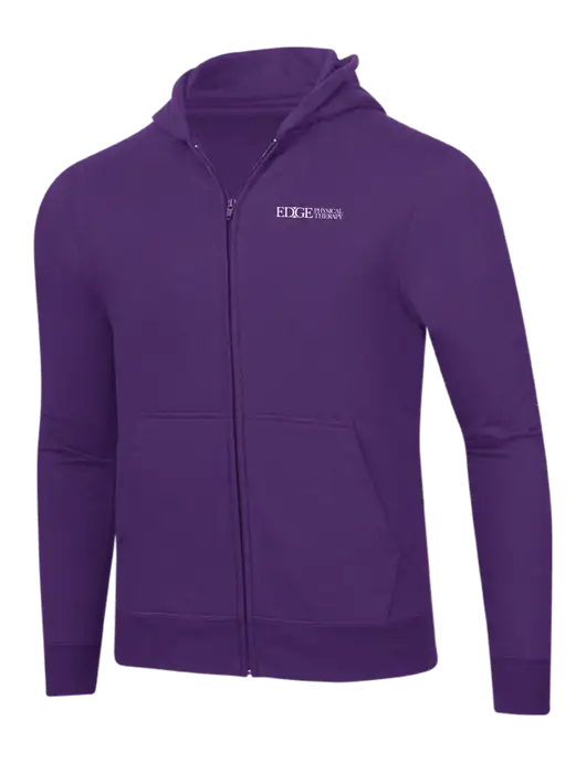 Purple 8.5 oz Ring Spun Zip Hooded Sweatshirt w/Edge Physical Therapy Logo