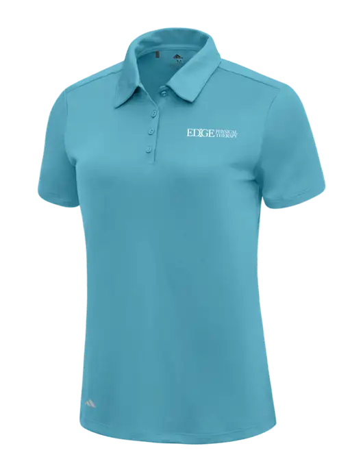 Adidas Sapphire Blue Womens Ultimate Solid Polo w/Edge Physical Therapy Logo