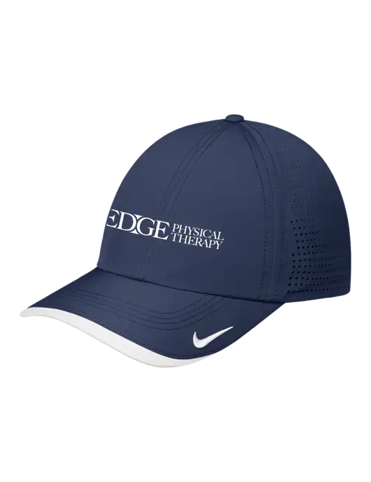Nike Navy/White Dri-FIT Perforated Performance Cap w/Edge Physical Therapy Logo