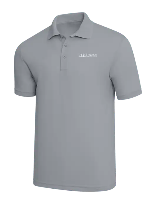 Light Grey PosiCharge RacerMesh Polo w/Edge Physical Therapy Logo
