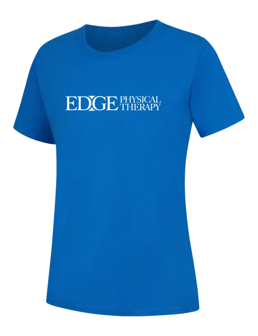 Womens Royal Blue Core Blend Tee w/Edge Physical Therapy Logo