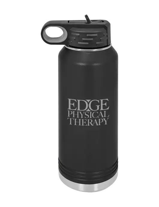 Polar Camel 32 oz Powder Coated Black Vacuum Insulated Water Bottle w/Edge Physical Therapy Logo