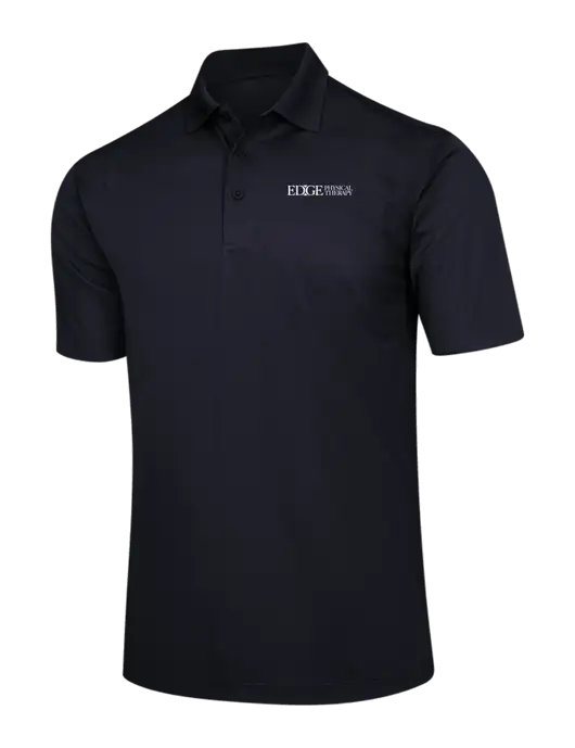 Black Micropique Sport-Wick Polo w/Edge Physical Therapy Logo