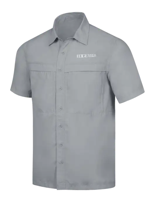 Light Grey Short Sleeve UV Daybreak Shirt w/Edge Physical Therapy Logo