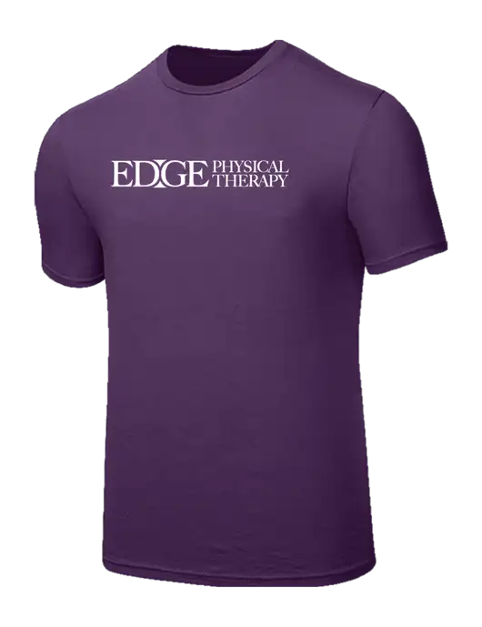 Seriously Soft Eggplant Purple T-Shirt w/Edge Physical Therapy Logo