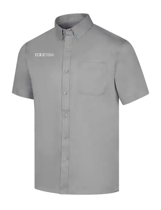 Short Sleeve Light Grey Superpro React Twill Shirt w/Edge Physical Therapy Logo