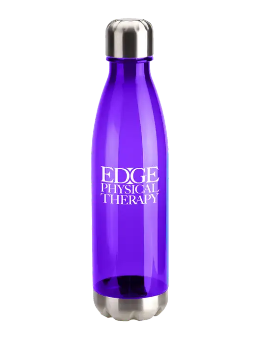 Bayside Tritan Purple 25 oz Bottle with Stainless Base and Cap w/Edge Physical Therapy Logo