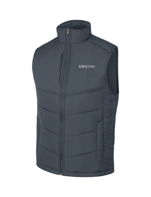 Dark Slate/Black Puffy Vest w/Edge Physical Therapy Logo