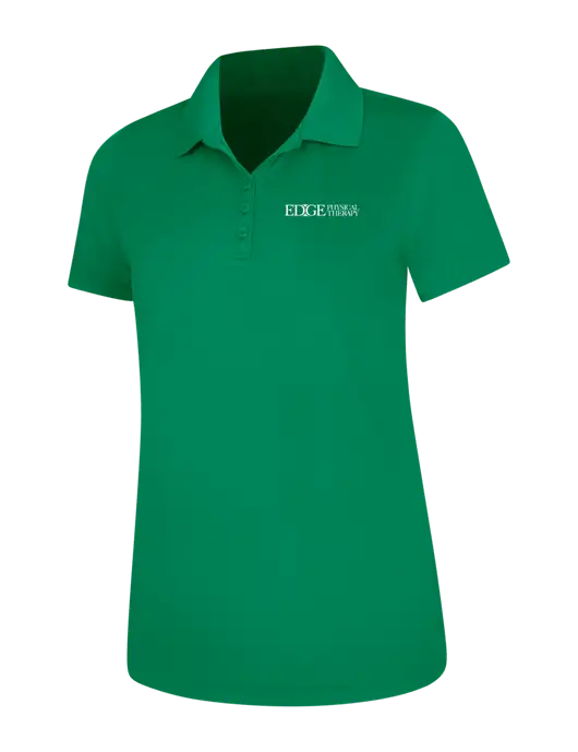 Kelly Green Womens Dry Zone UV Mesh Polo w/Edge Physical Therapy Logo