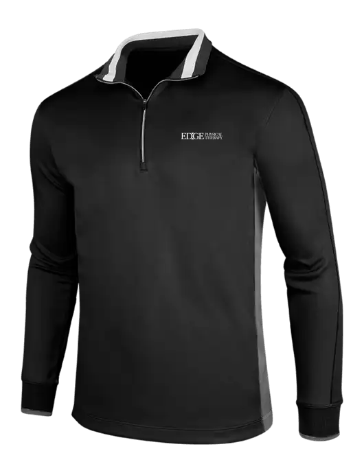 NIKE Black/Dark Grey/White Dry-Fit 1/2 Zip Cover-Up w/Edge Physical Therapy Logo