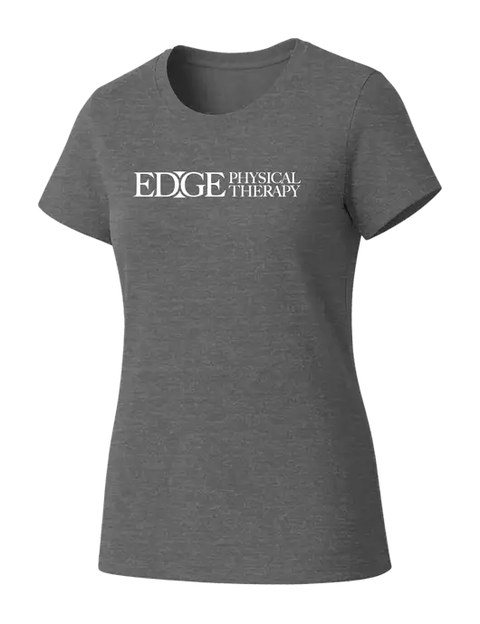 Womens Seriously Soft Grey Frost T-Shirt w/Edge Physical Therapy Logo