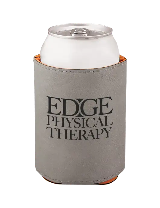 Grey Leatherette Beverage Holder w/Edge Physical Therapy Logo