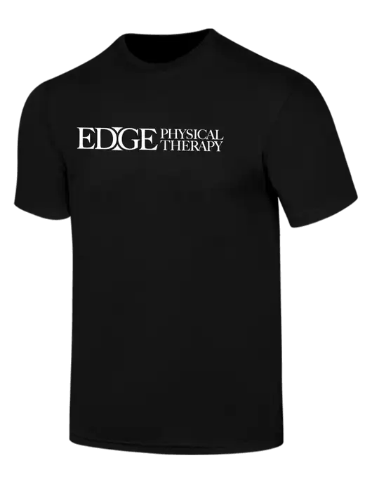 Simply Soft Black 4.5oz  Poly/Combed Ring Spun Cotton T-Shirt w/Edge Physical Therapy Logo