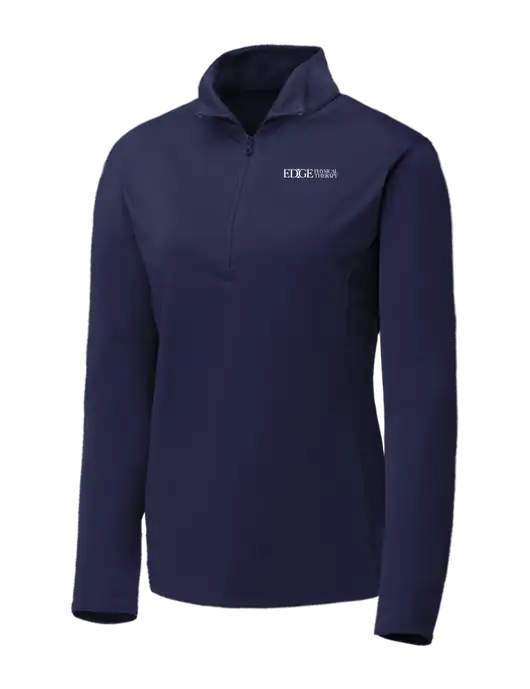 Navy Womens Posicharge Competitor ¼ Zip Pullover w/Edge Physical Therapy Logo