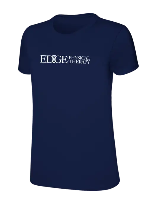 Womens Ring Spun Navy 4.5 oz T-Shirt w/Edge Physical Therapy Logo