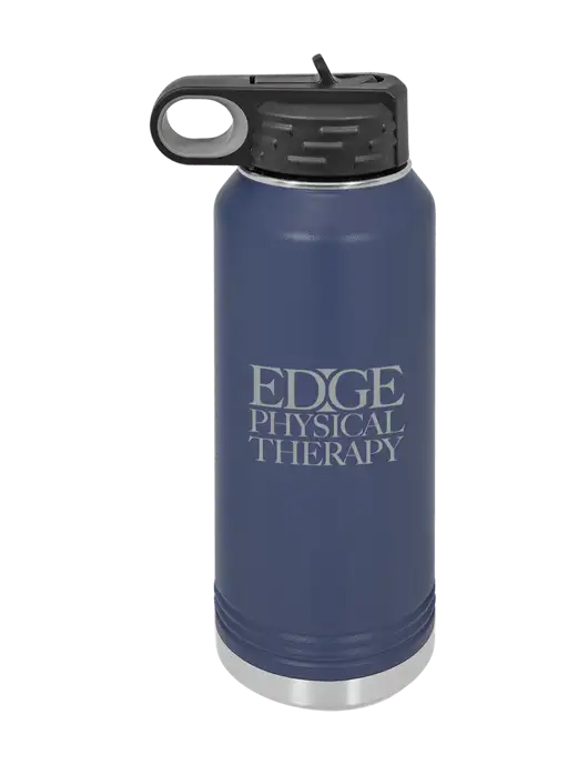 Polar Camel 32 oz Powder Coated Navy Vacuum Insulated Water Bottle w/Edge Physical Therapy Logo