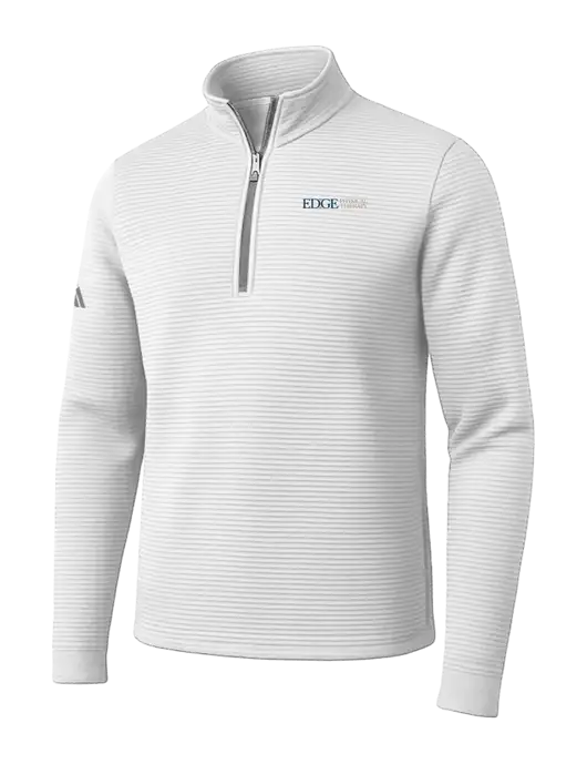 Adidas White Spacer Quarter-Zip Pullover w/Edge Physical Therapy Logo