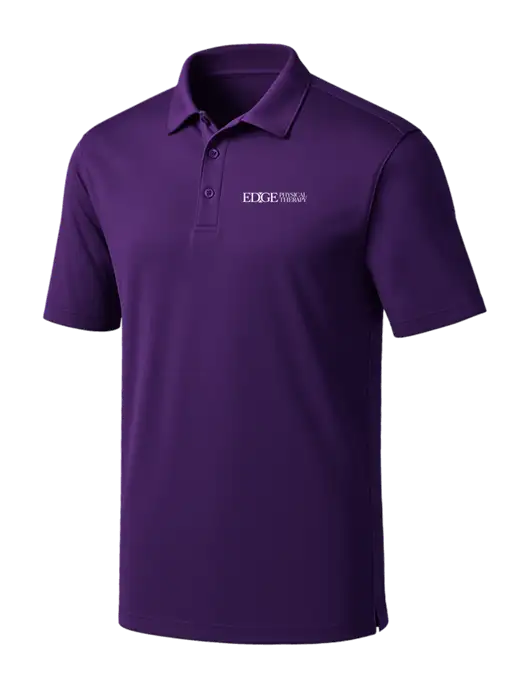 Purple Silk Touch Performance Polo w/Edge Physical Therapy Logo