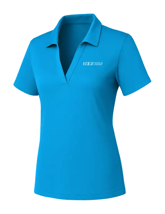 Womens Sapphire PosiCharge RacerMesh Polo w/Edge Physical Therapy Logo