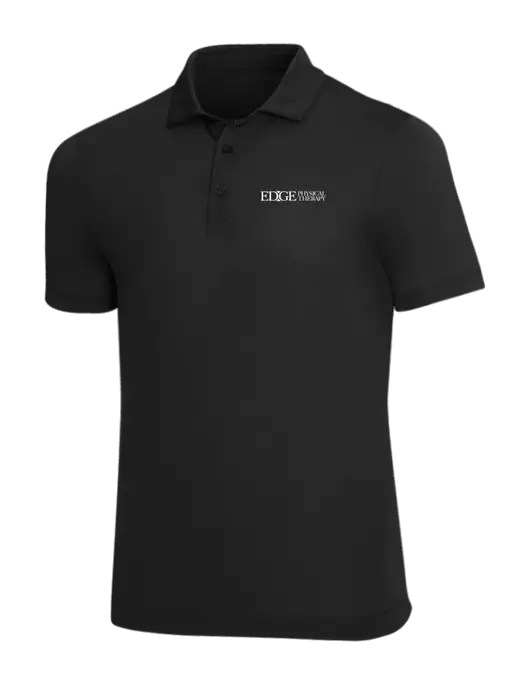 Mercer+Mettle Black Stretch Jersey Polo w/Edge Physical Therapy Logo