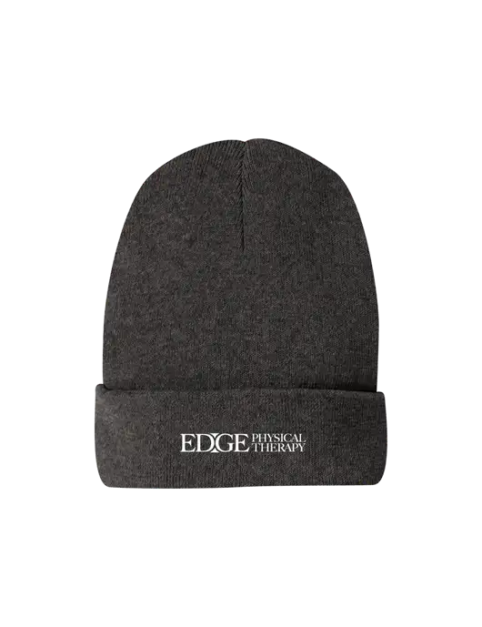 Recycled Charcoal Heather Beanie w/Edge Physical Therapy Logo