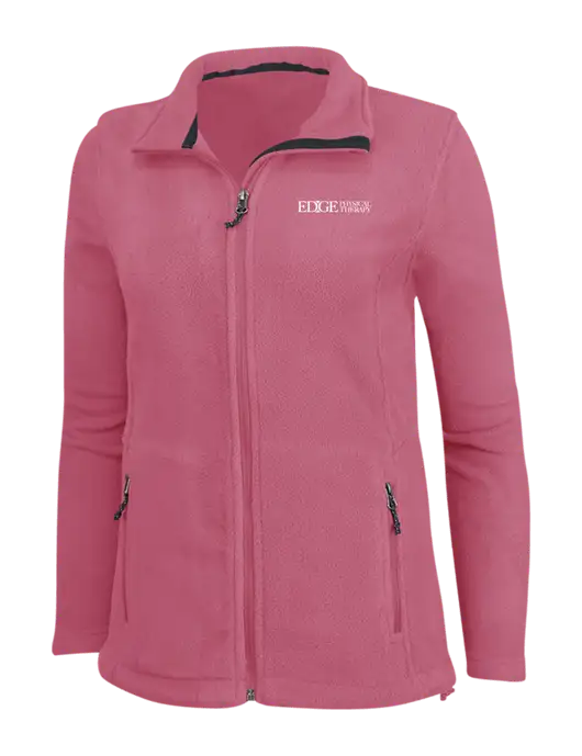 Womens Pink Fleece Jacket w/Edge Physical Therapy Logo