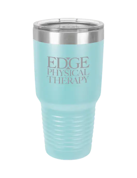 Polar Camel 30 oz Powder Coated Light Blue Vacuum Insulated Tumbler w/Edge Physical Therapy Logo