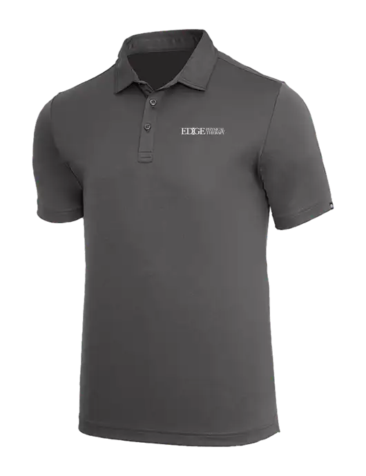 TravisMathew Med Dark Grey Coto Performance Polo w/Edge Physical Therapy Logo