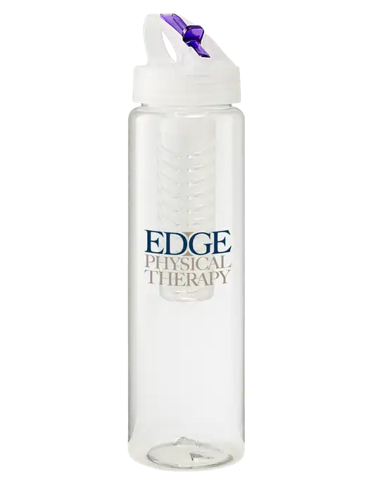 Buddy Infuser Purple 32 oz PET Bottle with Flip Lid w/Edge Physical Therapy Logo