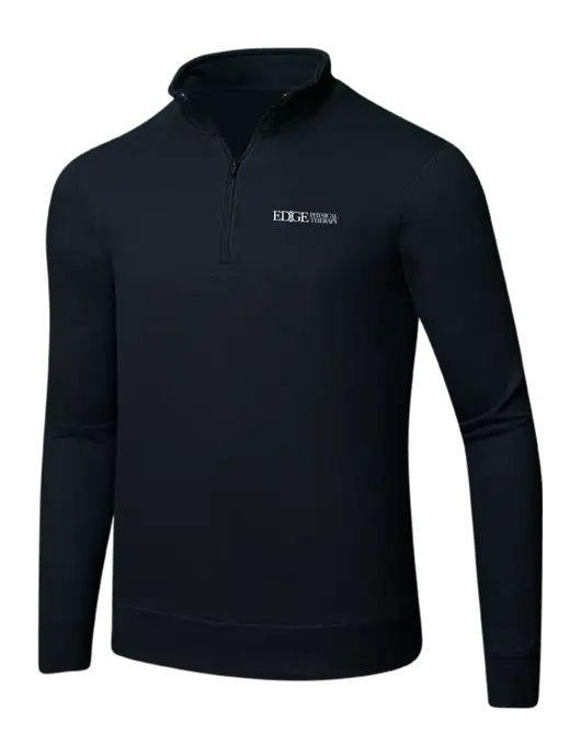 Jet Black 8.5 oz Ring Spun 1/4 Zip Pullover Sweatshirt w/Edge Physical Therapy Logo