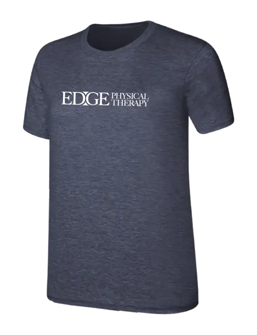 Womens Ring Spun Heather Navy 4.5 oz T-Shirt w/Edge Physical Therapy Logo