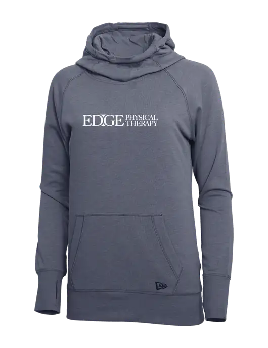 New Era True Navy Heather Womens Tri-Blend Fleece Pullover Hoodie w/Edge Physical Therapy Logo