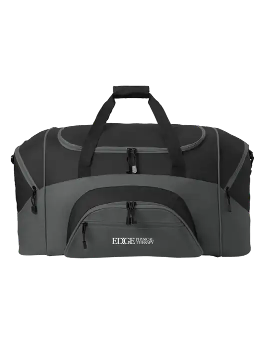 Standard Colorblock Black/Dark Grey Sport Duffel w/Edge Physical Therapy Logo