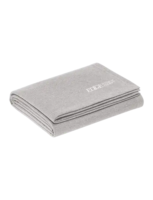 Recycled Light Heather Grey Blanket w/Edge Physical Therapy Logo