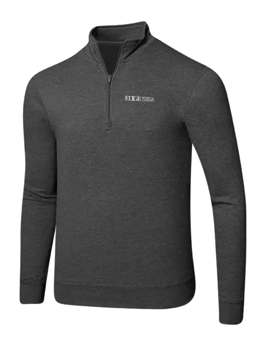 Dark Heather Grey 8.5 oz Ring Spun 1/4 Zip Pullover Sweatshirt w/Edge Physical Therapy Logo