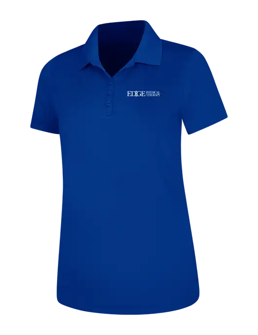 Dark Royal Womens Dry Zone UV Mesh Polo w/Edge Physical Therapy Logo