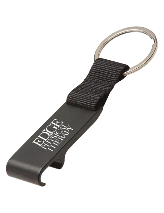 Black Bottle Opener & Key Ring w/Edge Physical Therapy Logo