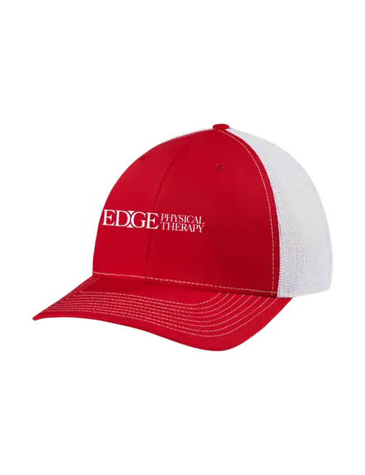 Richardson Adjustable Snapback Original 112 Trucker Cap Red w/White Mesh w/Edge Physical Therapy Logo