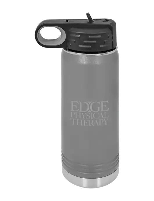 Polar Camel 20 oz Powder Coated Grey Vacuum Insulated Water Bottle w/Edge Physical Therapy Logo