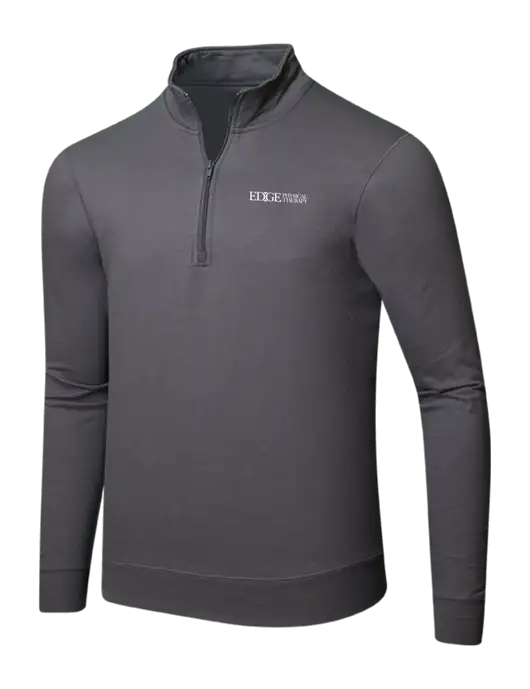 Charcoal 8.5 oz Ring Spun 1/4 Zip Pullover Sweatshirt w/Edge Physical Therapy Logo