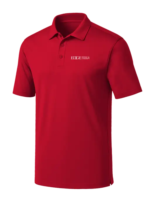Red Silk Touch Performance Polo w/Edge Physical Therapy Logo