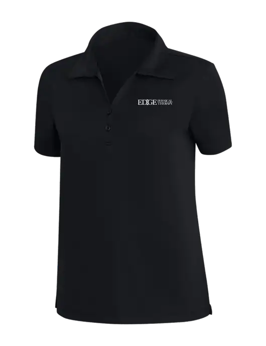 TravisMathew Black Womens Coto Performance Polo w/Edge Physical Therapy Logo