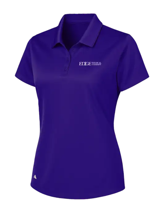 Adidas Purple Womens Basic Sport Polo w/Edge Physical Therapy Logo